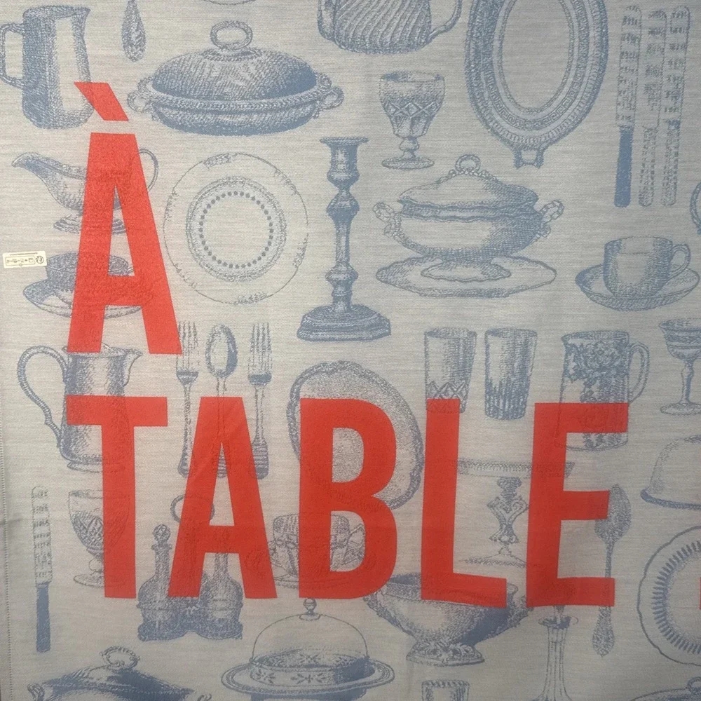 NWT New Le Jacquard Francais A Table! Tea Towel Blue 31